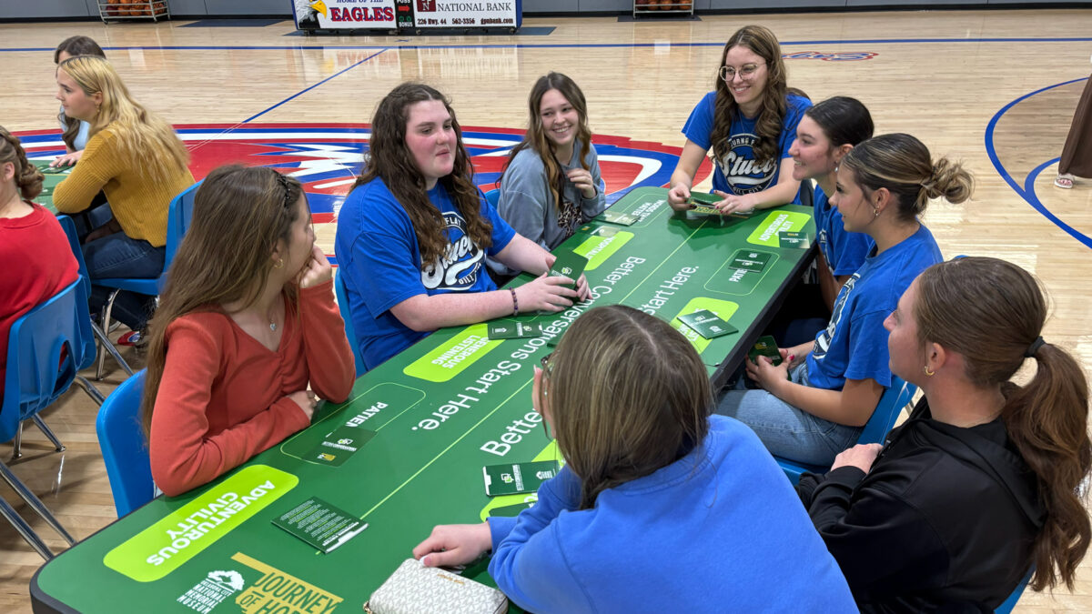 <p>Journey of Hope was in Washita County with students from Cordell High School and Burns Flat-Dill City High School. More than 40 students took part in Better Conversations and reflected on being more open, offering a listening ear and recognizing that you never know what someone else may be going through. They also talked about what it looks like to give back, discussing ways to help Oklahoma, support their schools and be better citizens in their own communities — all values that reflect the Oklahoma Standard.</p>