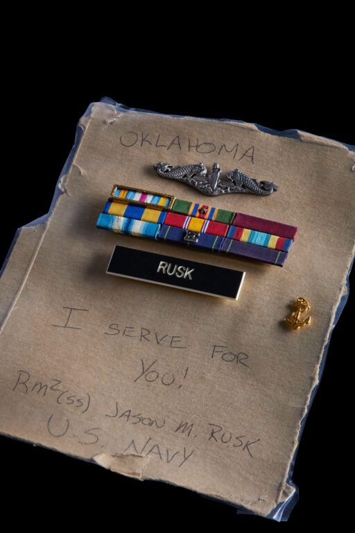 Ginger Snap Box with Jason Rusk’s Military Pins and Awards
