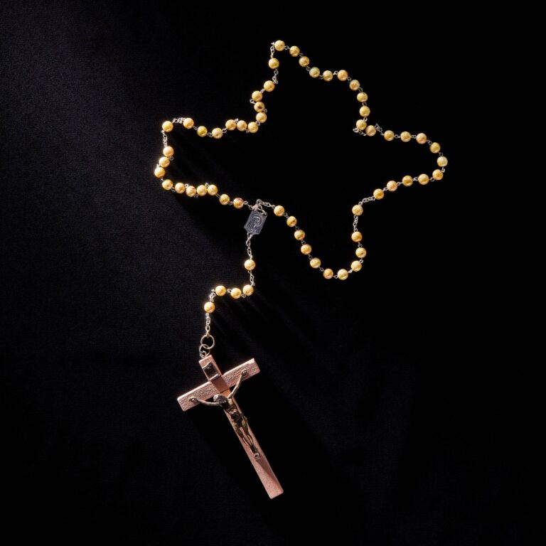 Beaded Rosary with Wooden Crucifix at the End