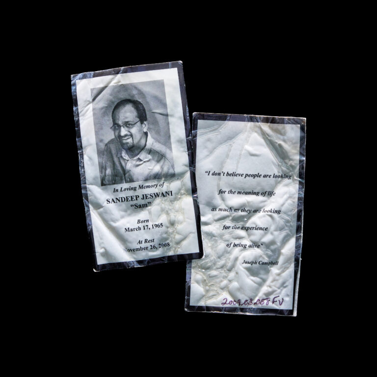 Mourning Card for Sandeep Jeswani