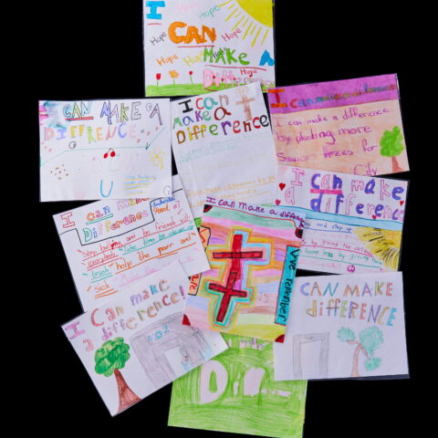 Drawings by Children That All Contain the Phrase, “I can make a difference.”
