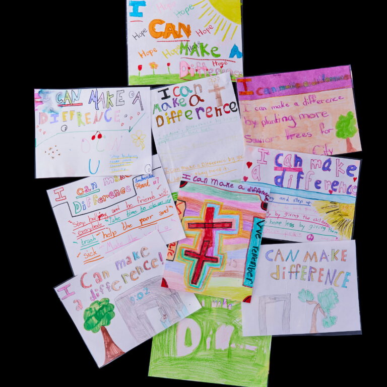 Drawings by Children That All Contain the Phrase, “I can make a difference.”